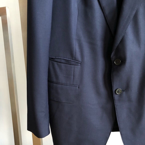 Dunhill Navy Blue Wool Men’s Two-Button Suit Jacket - Picture 2 of 7